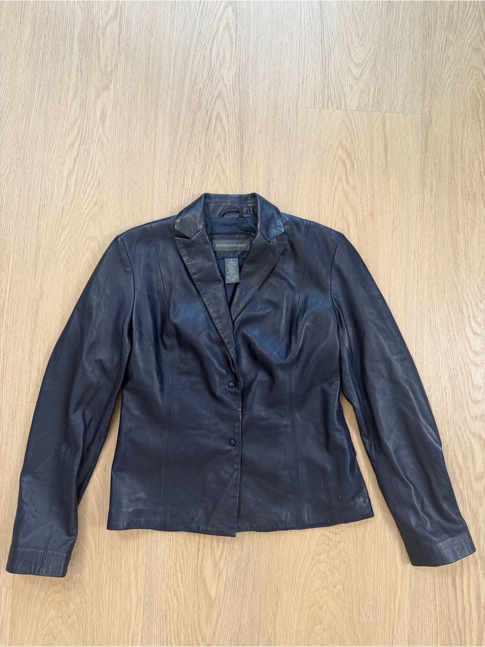 Y2K Vintage Banana Republic Leather Blazer 0 - Picture 4 of 9